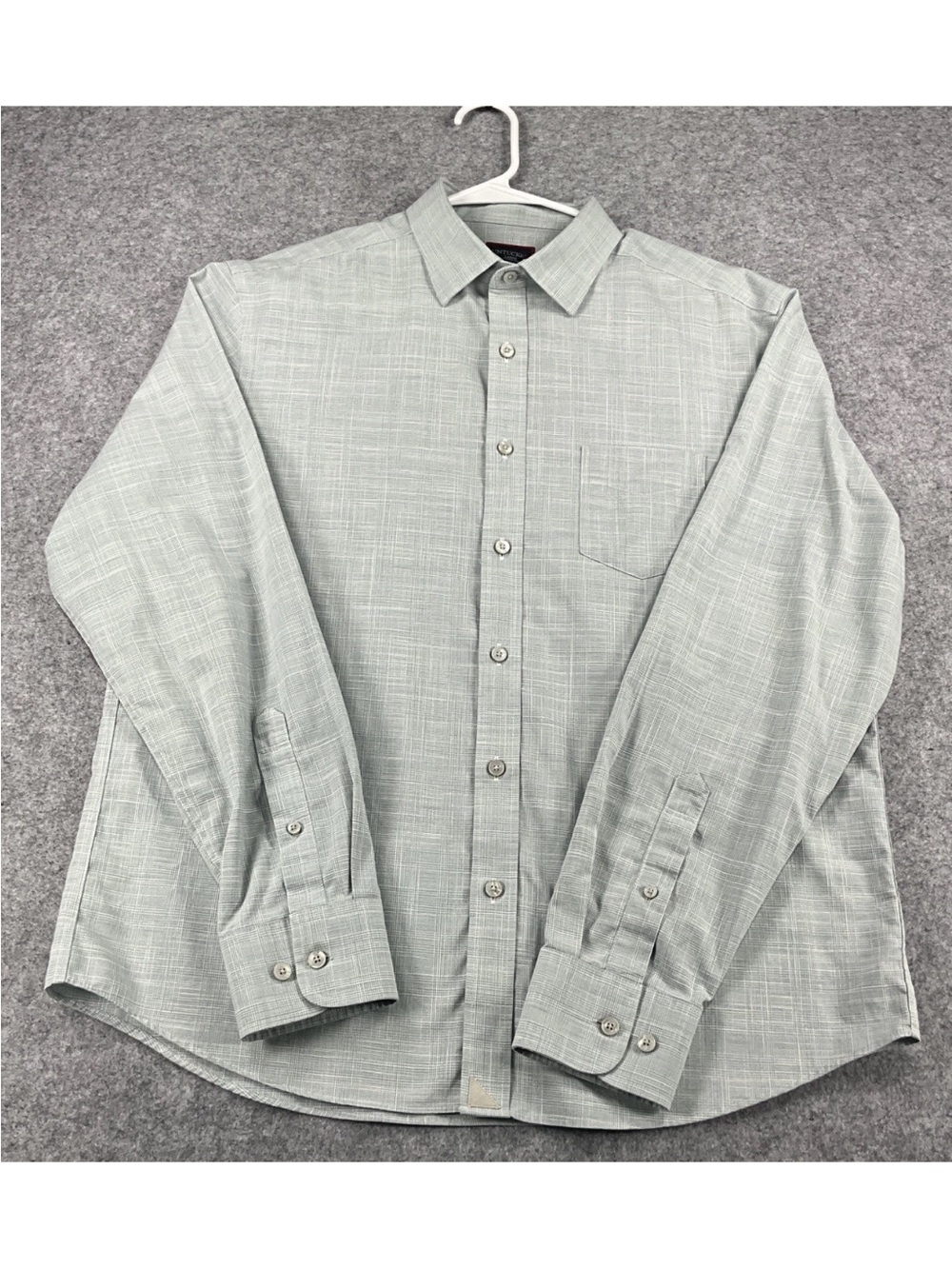 UNTUCKit Mens Avellino Mens L Reg Fit Gray Long Sleeve Button Up Shirt Casual